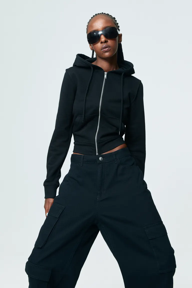 

Брюки-карго из габардина H&M, черный