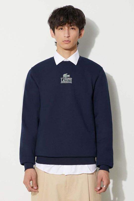 

Хлопковая толстовка Lacoste, темно-синий