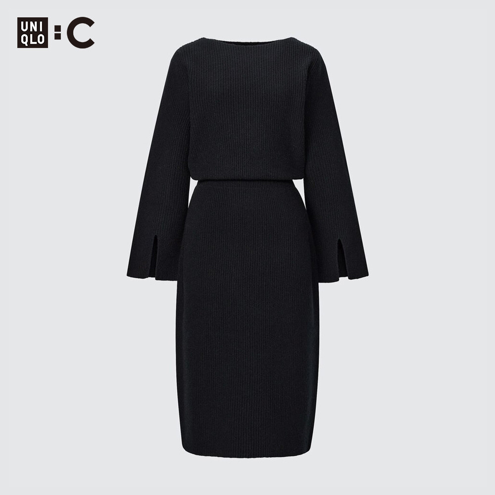 

Женское платье Uniqlo с длинными рукавами, черный