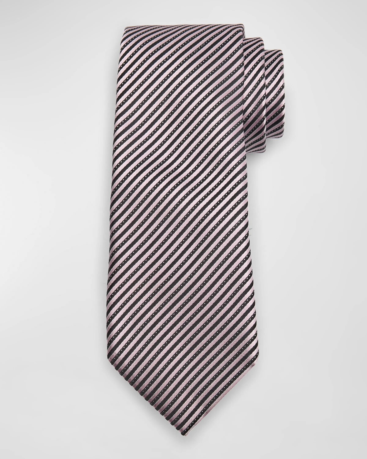 

Мужской шелковый галстук в полоску 100 Fili Mulberry ZEGNA, цвет Medium Pink
