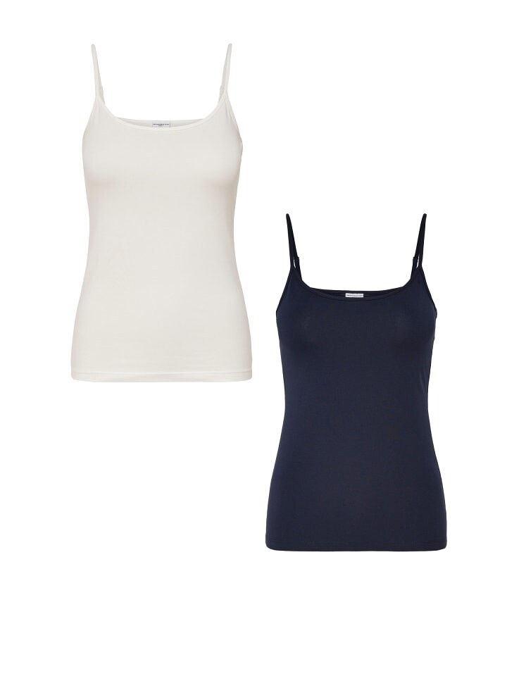 

Топ JACQUELINE de YONG Spaghetti Tank 2 er Stück Pack Shirt Set JDYAVA, цвет weiß-dunkelblau