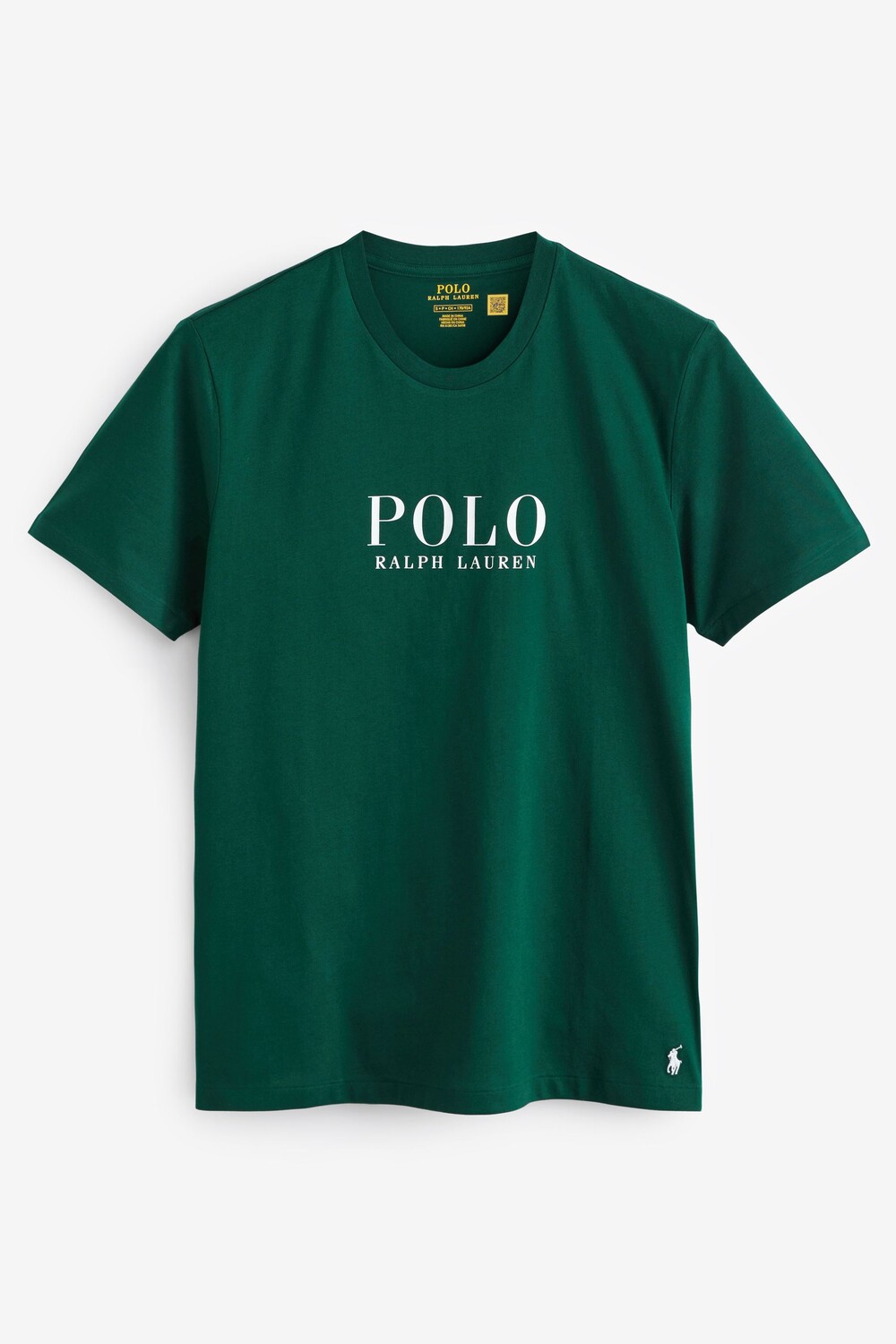 

Зеленая хлопковая футболка с короткими рукавами и логотипом Polo Ralph Lauren, зеленый