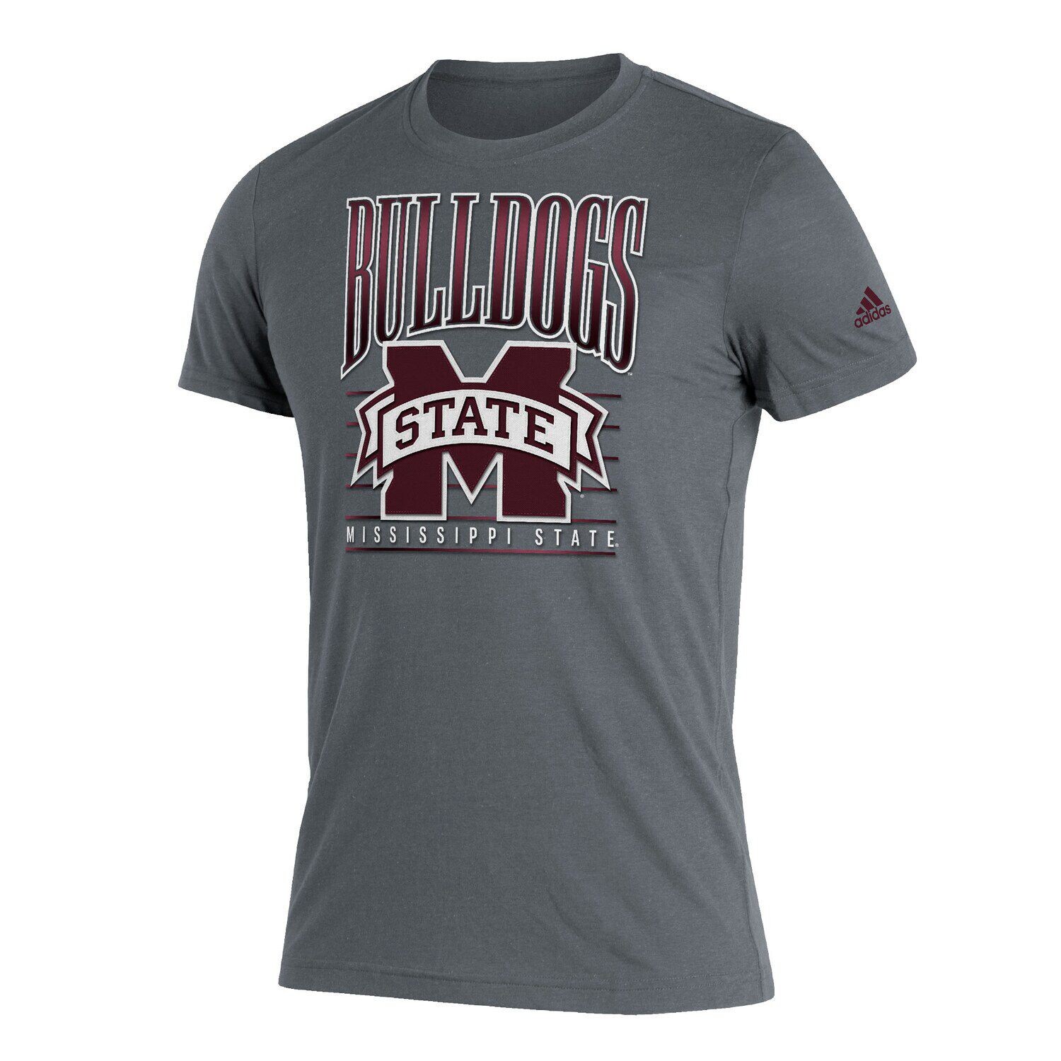 

Мужская серая футболка Adidas State Bulldogs Tri-Blend, Серый
