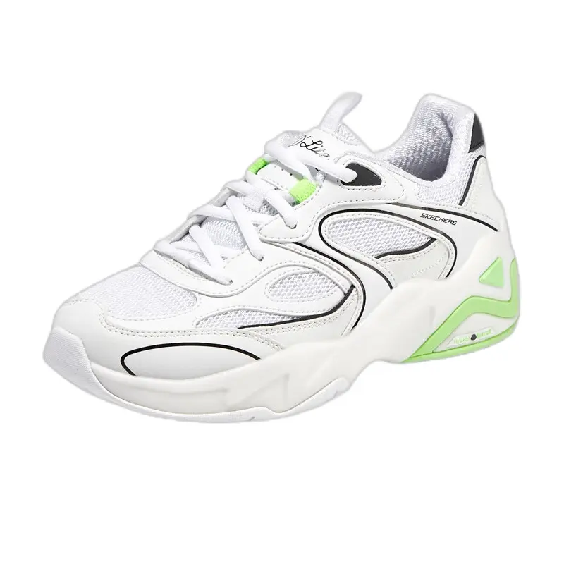 

Кроссовки спортивные женские Skechers Bubble Bear на мягкой подошве, белый / салатовый