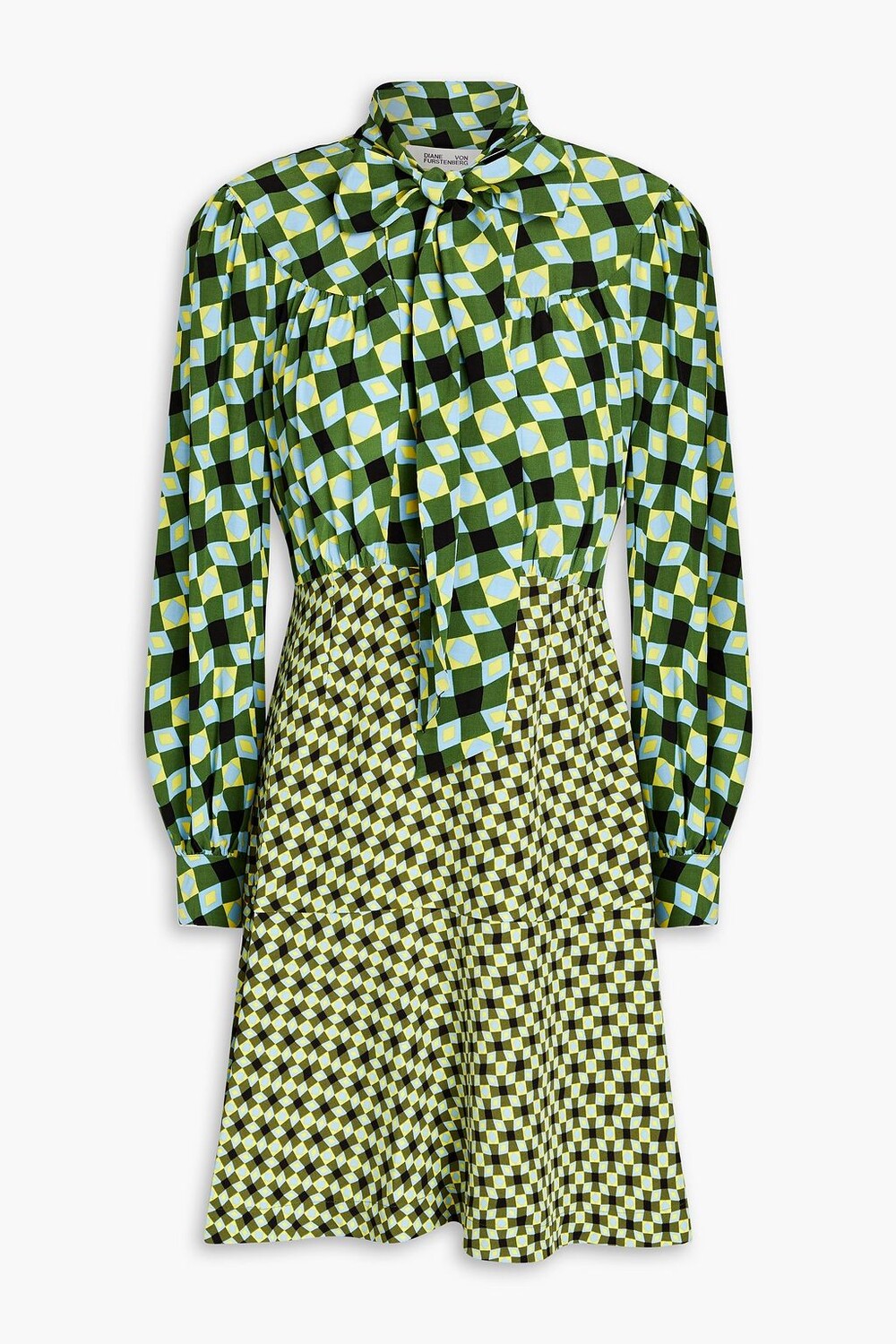 

Платье мини Alcina из крепа и джерси с принтом DIANE VON FURSTENBERG, зеленый