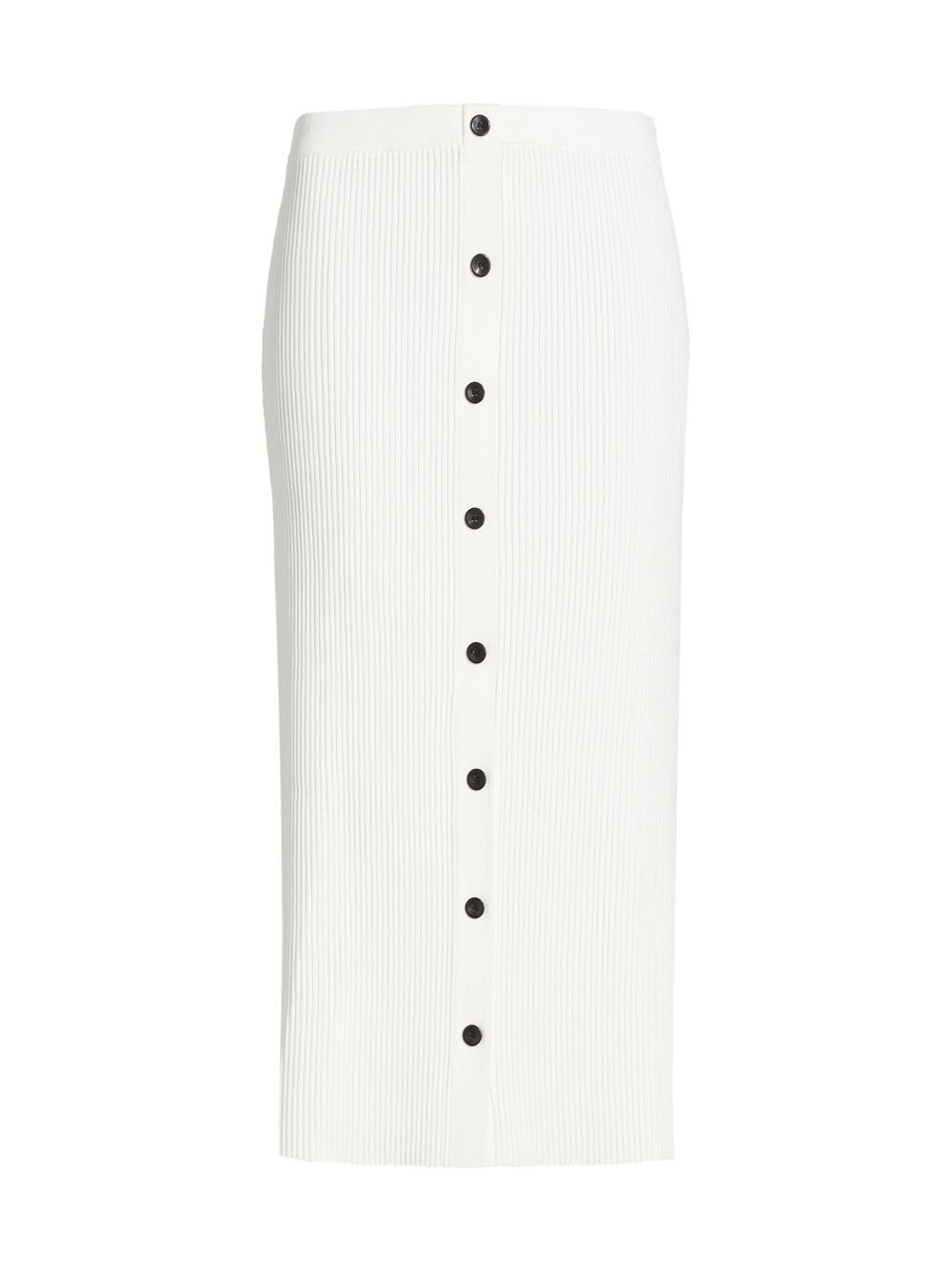 

Юбка-миди с пуговицами из трикотажа в рубчик Proenza Schouler White Label, кремовый