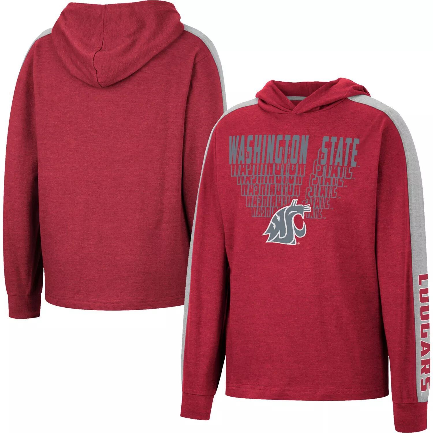 

Футболка с капюшоном Youth Colosseum Crimson Washington State Cougars Wind Changes реглан Colosseum