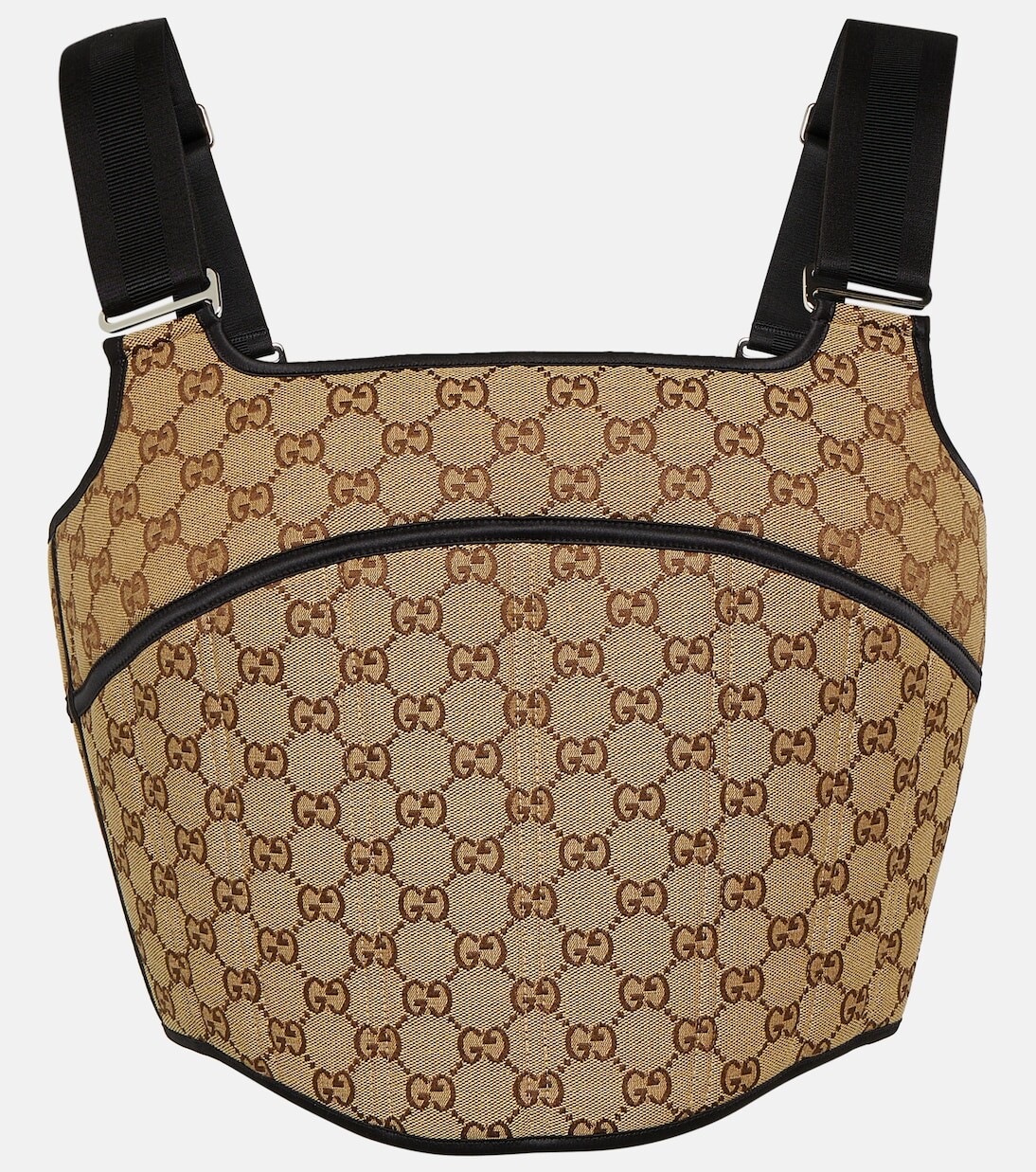 

Топ-бюстье из смесового хлопка с узором gg Gucci, коричневый