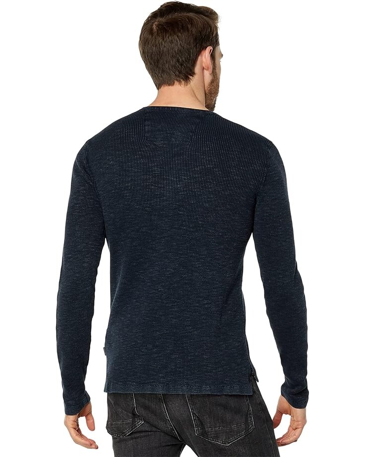 

Свитер John Varvatos Memphis Waffle Henley in Fadeaway Wash Y1891X88, темно-синий