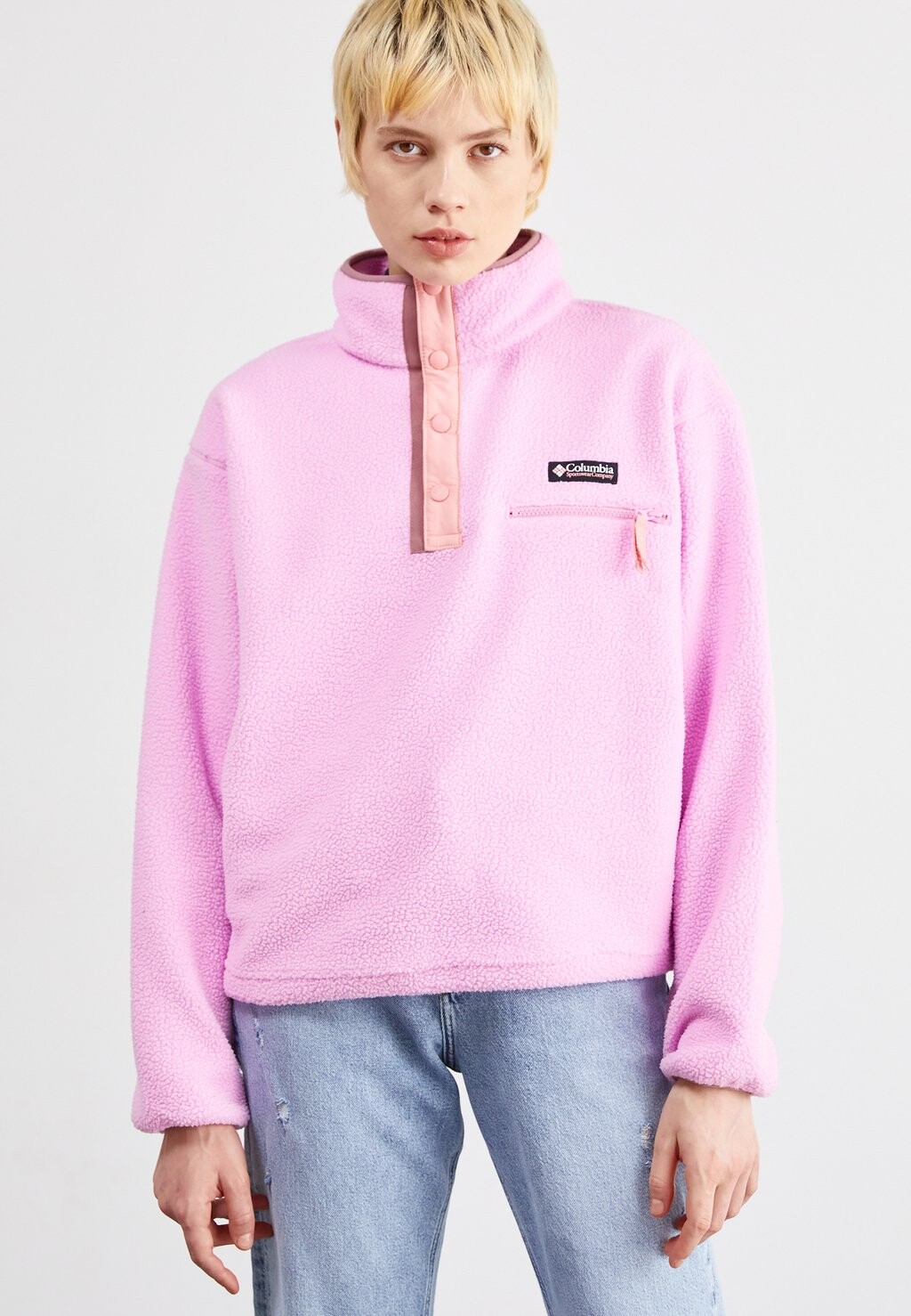 

Свитер флисовый HELVETIA CROPPED HALF SNAP Columbia, цвет cosmos/salmon