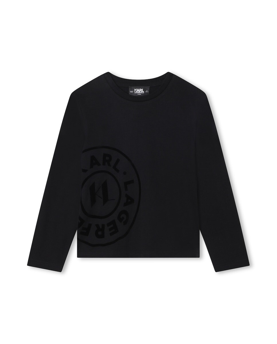 

Футболка для мальчика с длинными рукавами из 100% хлопка Karl Lagerfeld, черный
