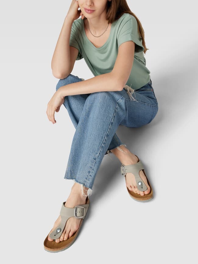 

Сандалии с пряжками металлик Birkenstock, светло-серый