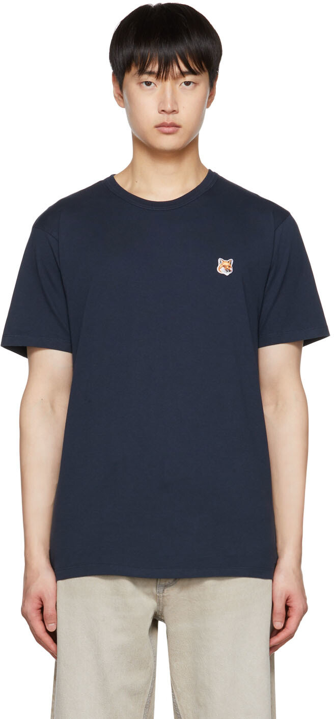 

Темно-синяя футболка с головой лисы Maison Kitsune, цвет Navy