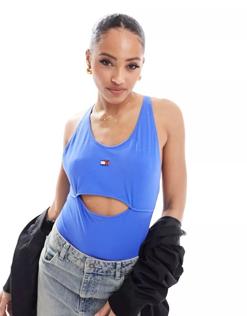 

Голубое боди с бретелями Tommy Jeans