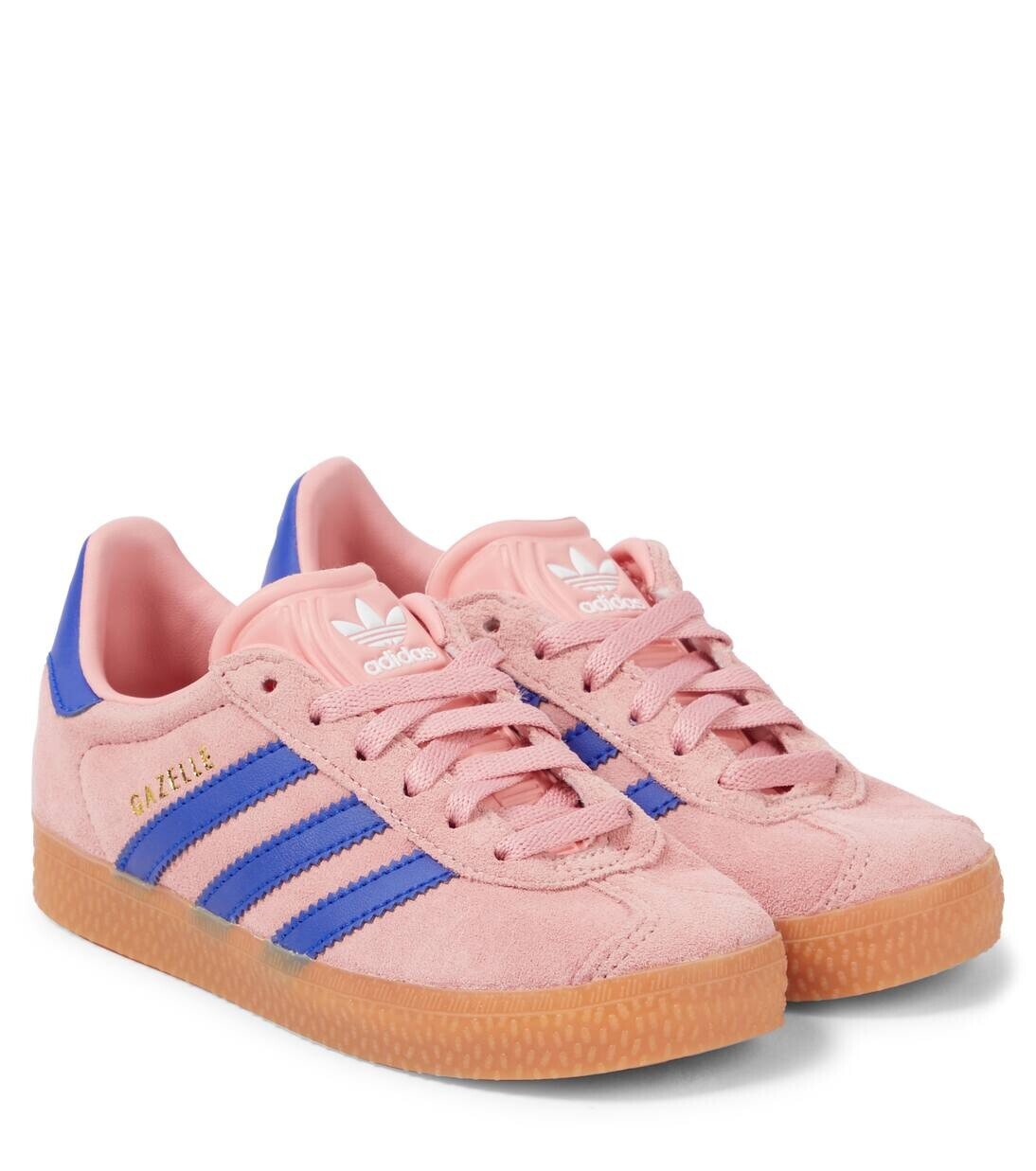 

Кроссовки Gazelle из замши Adidas Originals Kids, цвет semi pink spark/lucid blue