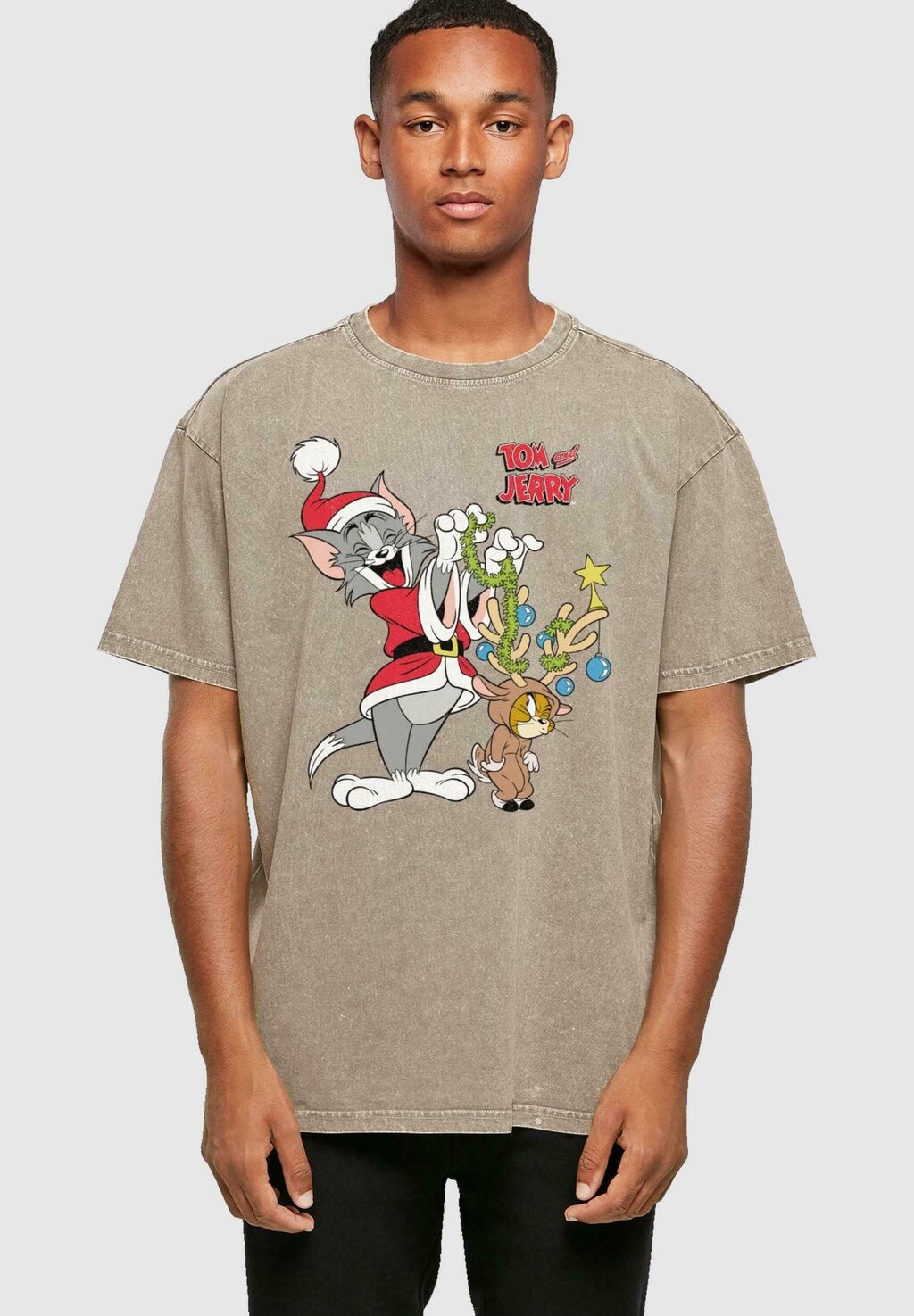 

Футболка с принтом Tom And Jerry Reindeer ABSOLUTE CULT, цвет darkkhaki