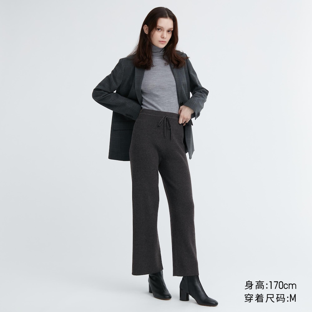 

Брюки Uniqlo прямые повседневные в рубчик свободные, темно-серый