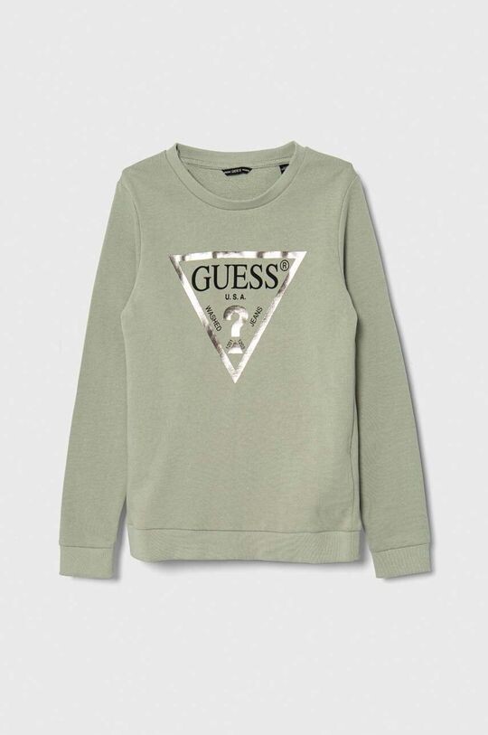 

Детская хлопковая толстовка Guess, зеленый