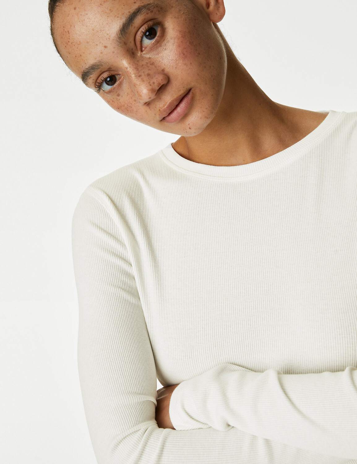 

Хлопковый топ в рубчик Marks & Spencer