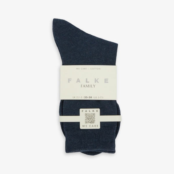 Носки из смесового хлопка стрейч с семейным фирменным принтом Falke, темно-синий носки из смесового хлопка стрейч с семейным фирменным принтом falke синий