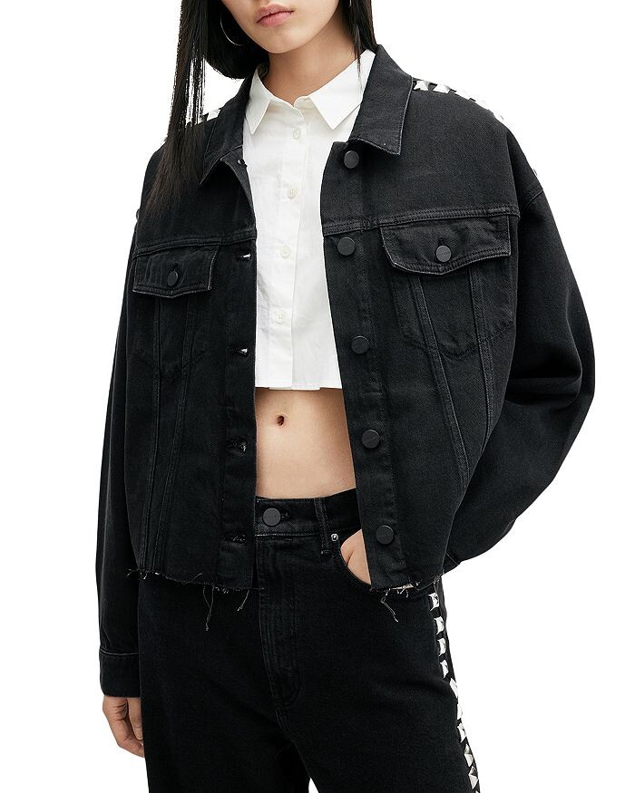 

Джинсовая куртка с украшением ALLSAINTS Piper, черный