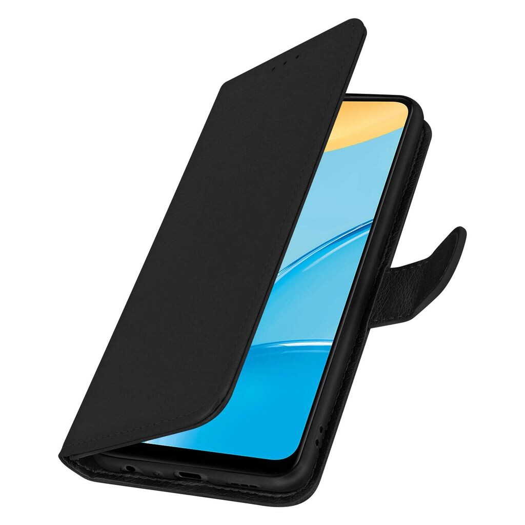 

Чехол из искусственной кожи с функцией подставки для Oppo A15 - черный Avizar