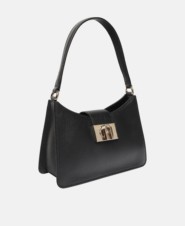 

Кожаная сумка через плечо Furla, черный