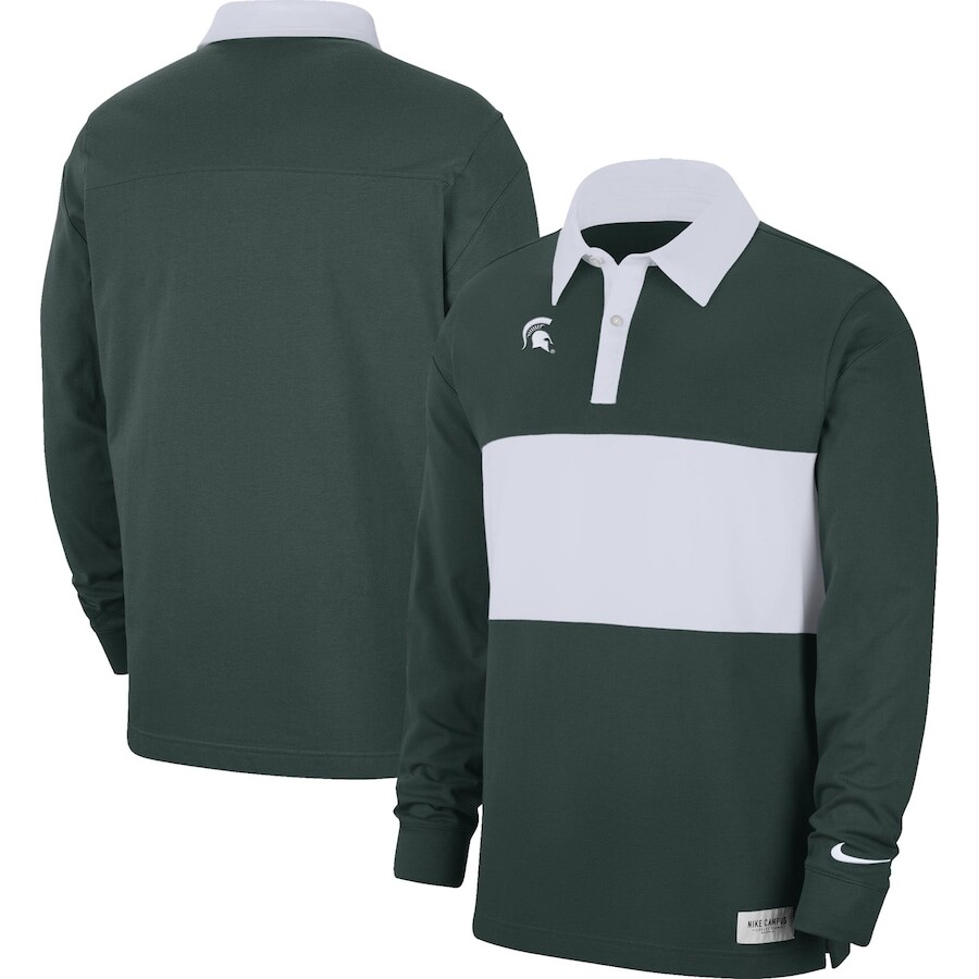 

Поло с длинным рукавом Nike Michigan State Spartans, зеленый