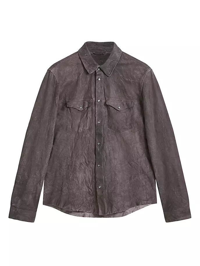 

Кожаная рубашка Mason Western John Varvatos, цвет ebony