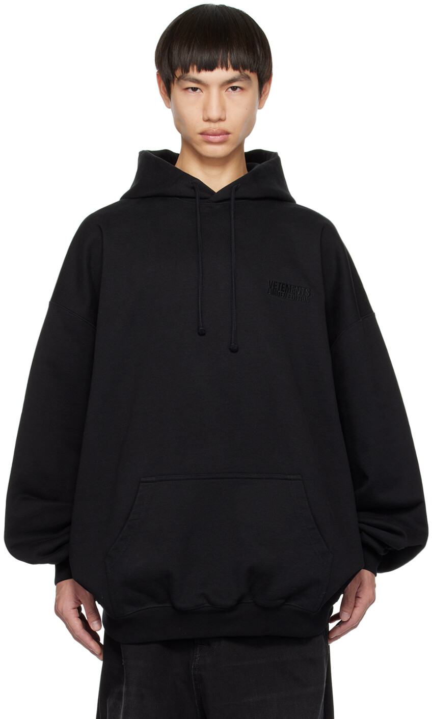 

Черная толстовка с капюшоном, ограниченная серия VETEMENTS, Черный
