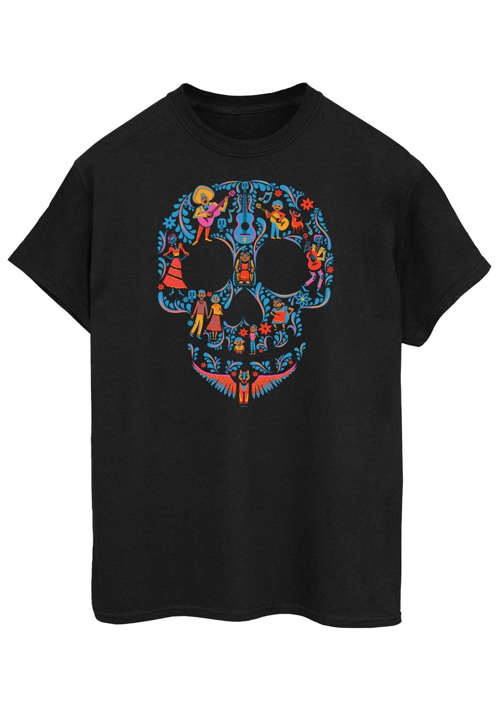 цена Футболка с принтом Disney Coco Skull Pattern ABSOLUTE CULT, черный