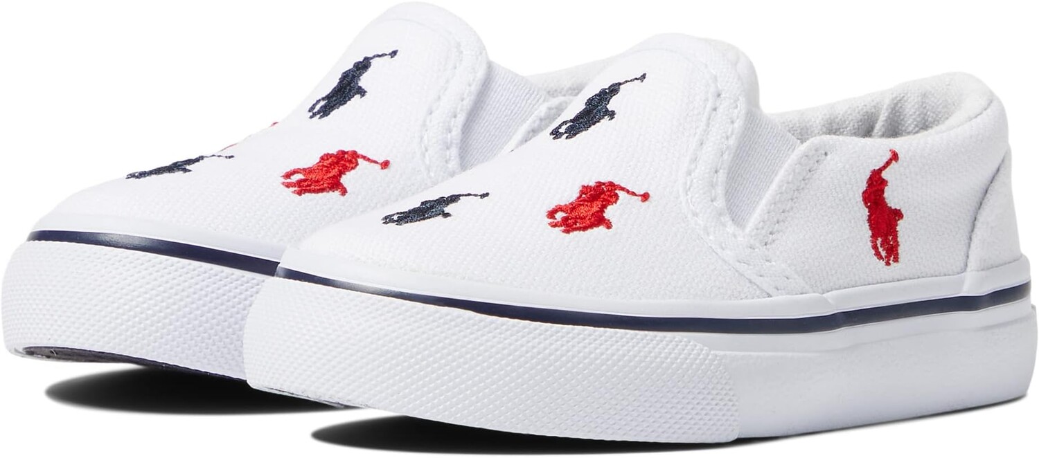 

Кроссовки Keaton Slip-On Polo Ralph Lauren, цвет White Canvas/Navy/Red Repeat Player Pony