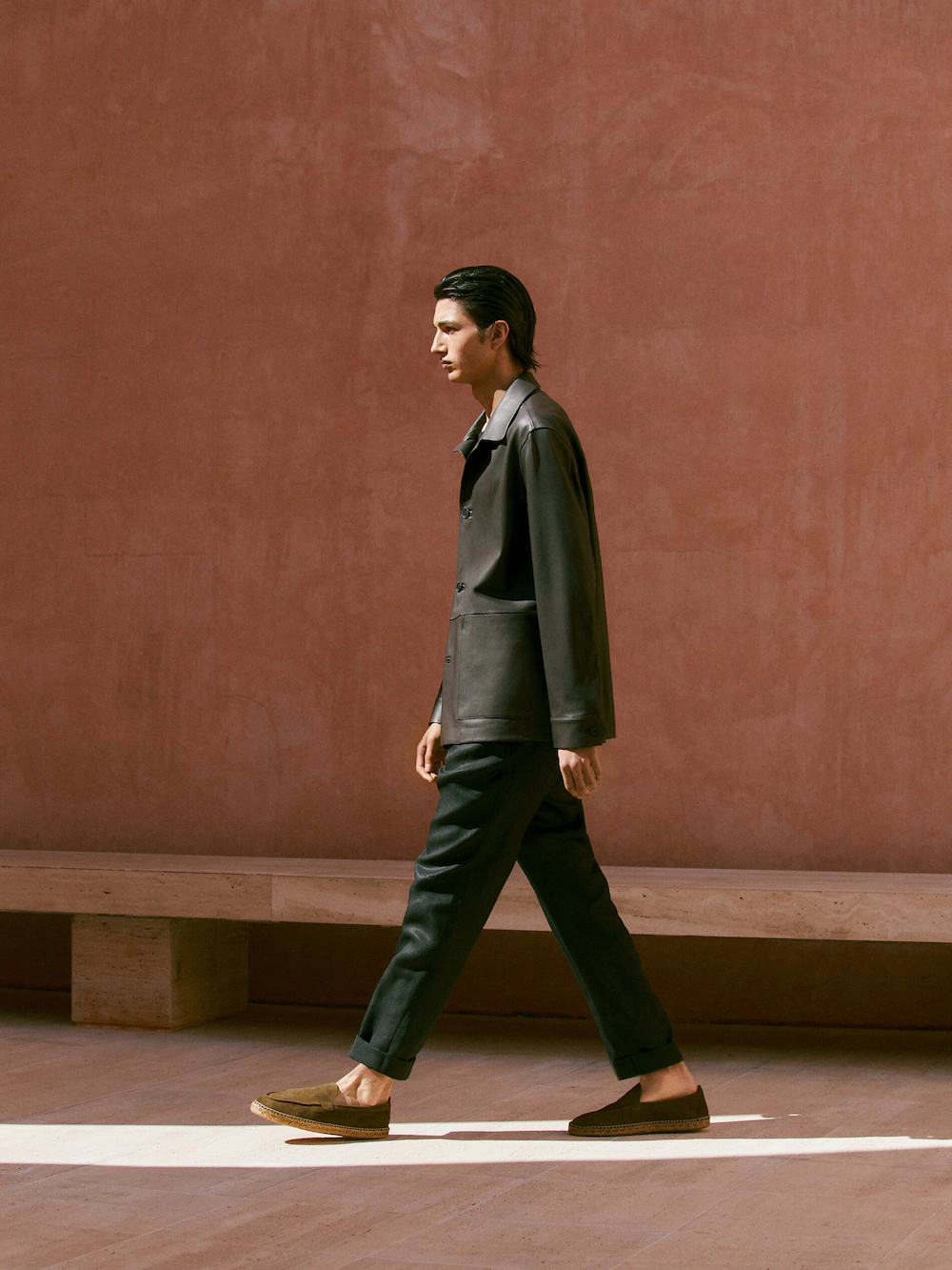 

Замшевые эспадрильи moc с разрезом Massimo Dutti, хаки