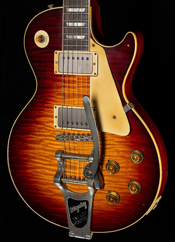 

Электрогитара Gibson Custom Shop 1959 Les Paul Standard Brazilian Rosewood Tom's Tri-Burst Bigsby Murphy Lab Aged