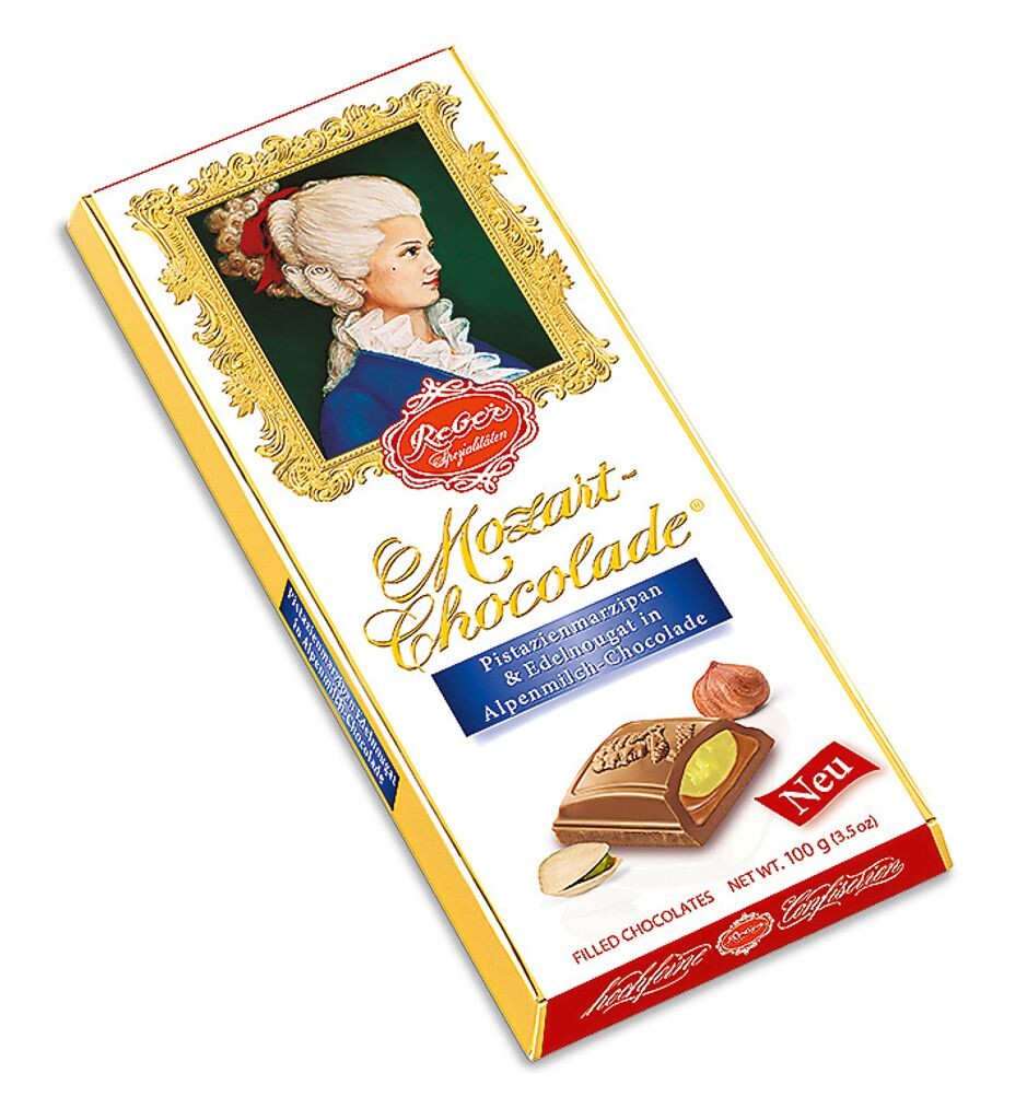 

Шоколад Constanze Mozart Альпийский молочный с классической начинкой 100г Paul Reber