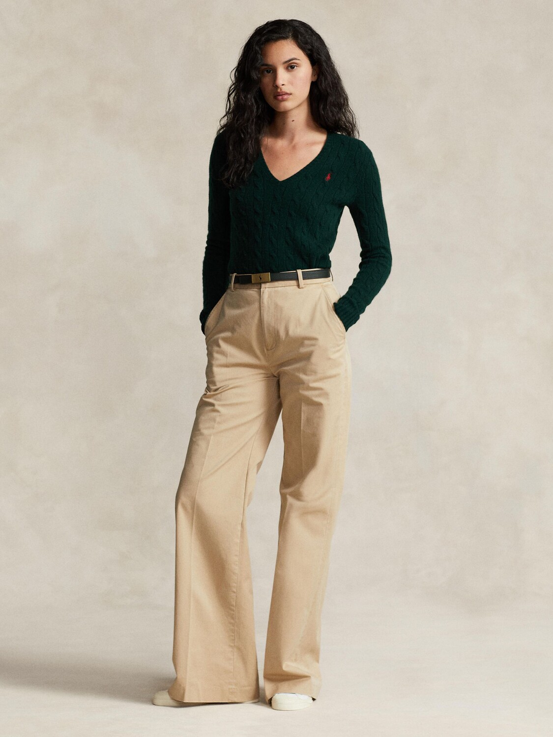 

Шерстяной джемпер косой вязки Polo Ralph Lauren Kimberly, цвет Hunt Club Green