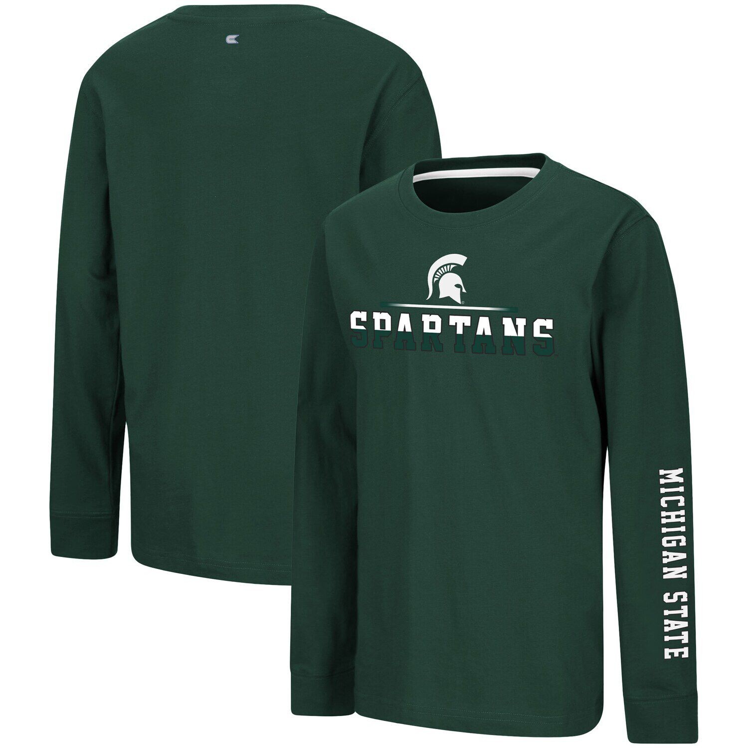 

Зеленая футболка с длинными рукавами Youth Colosseum Michigan State Spartans Two-Hit Colosseum
