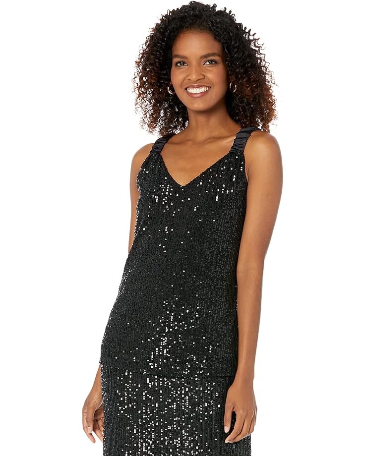 

Топ Vince Camuto Ruched Tank, черный