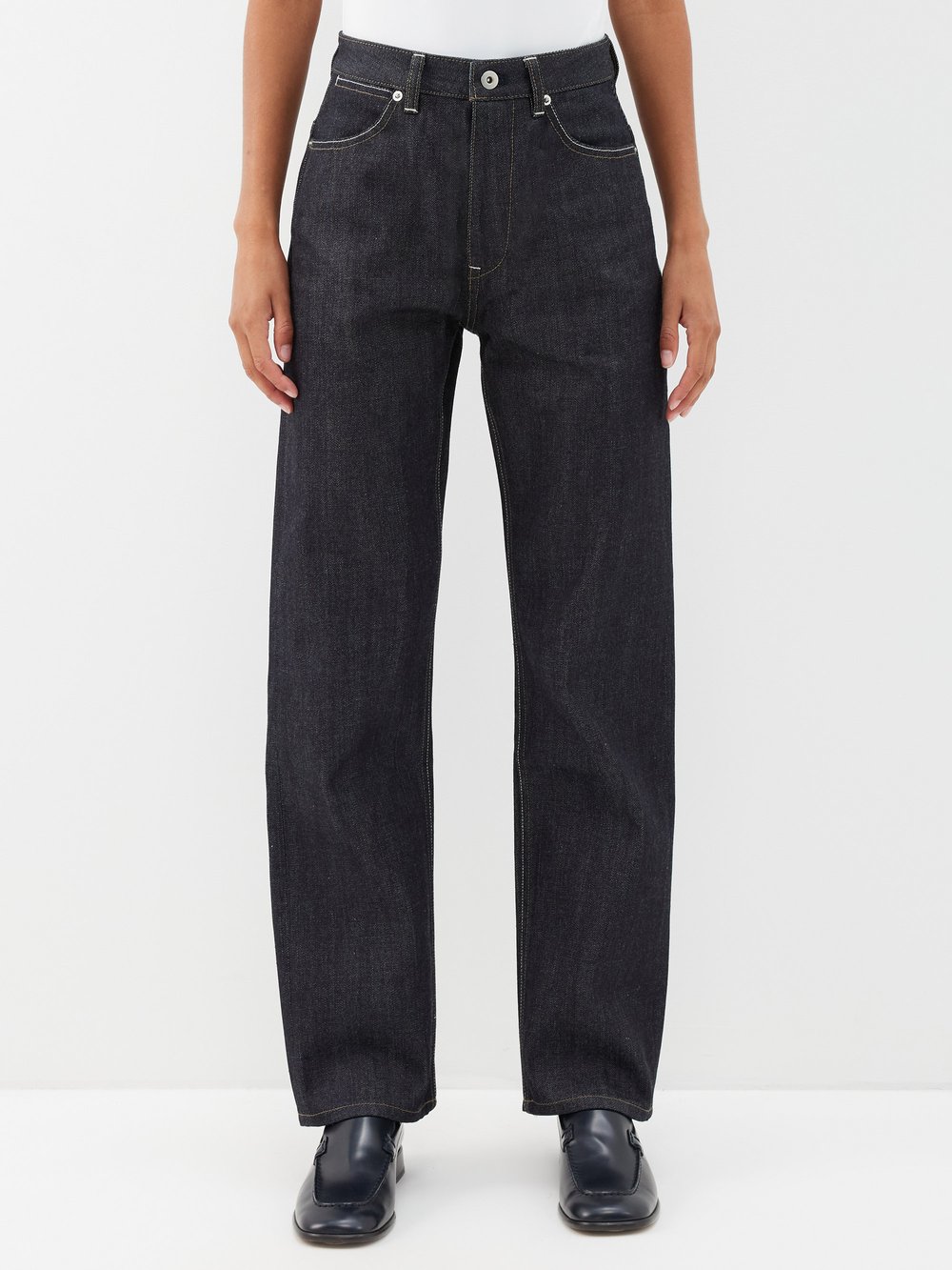 Узкие джинсы из селвидж-денима Jil Sander, синий jil sander худи с логотипом l