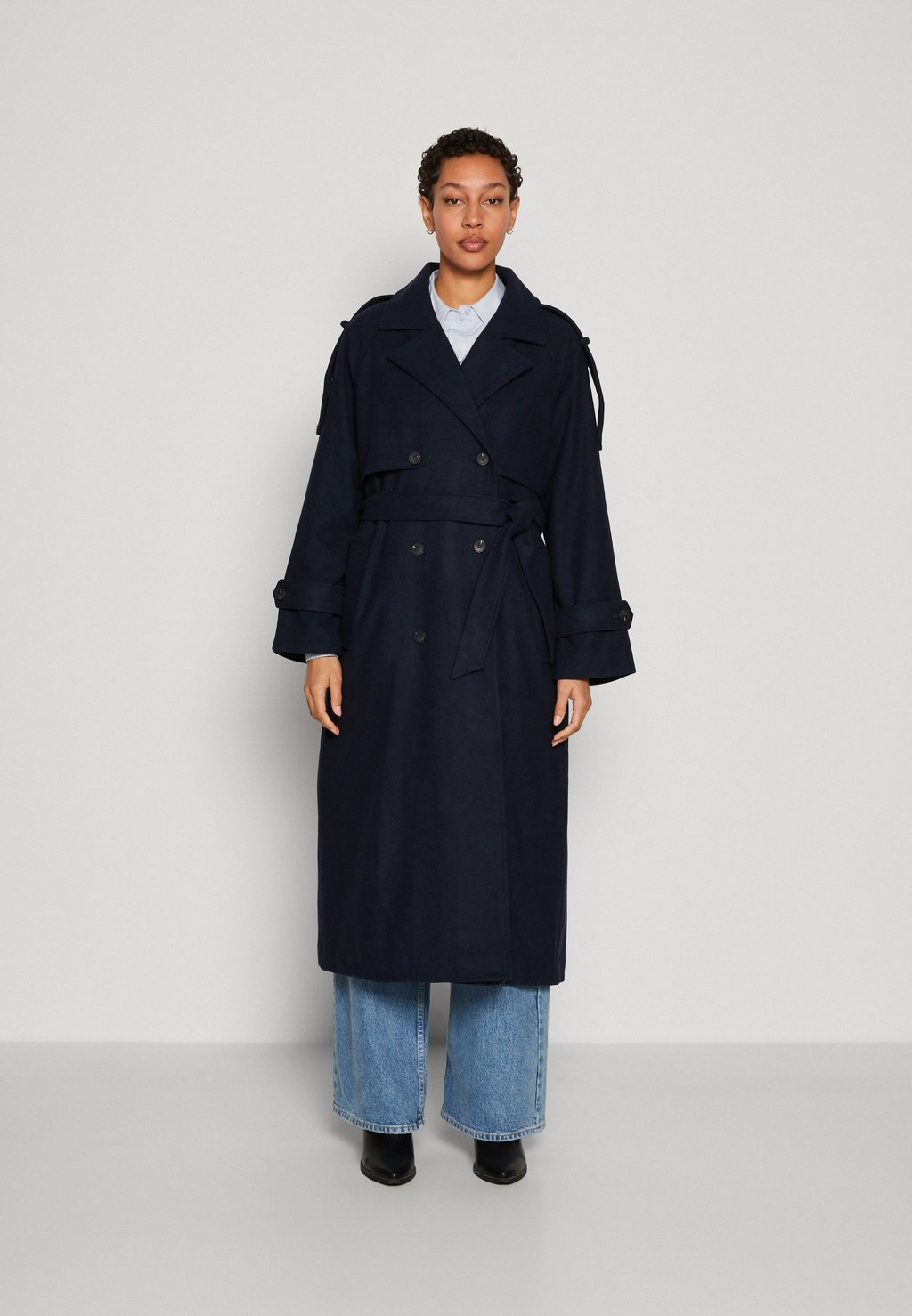 Классическое пальто Selected, темно-синий пальто классическое selected homme серый
