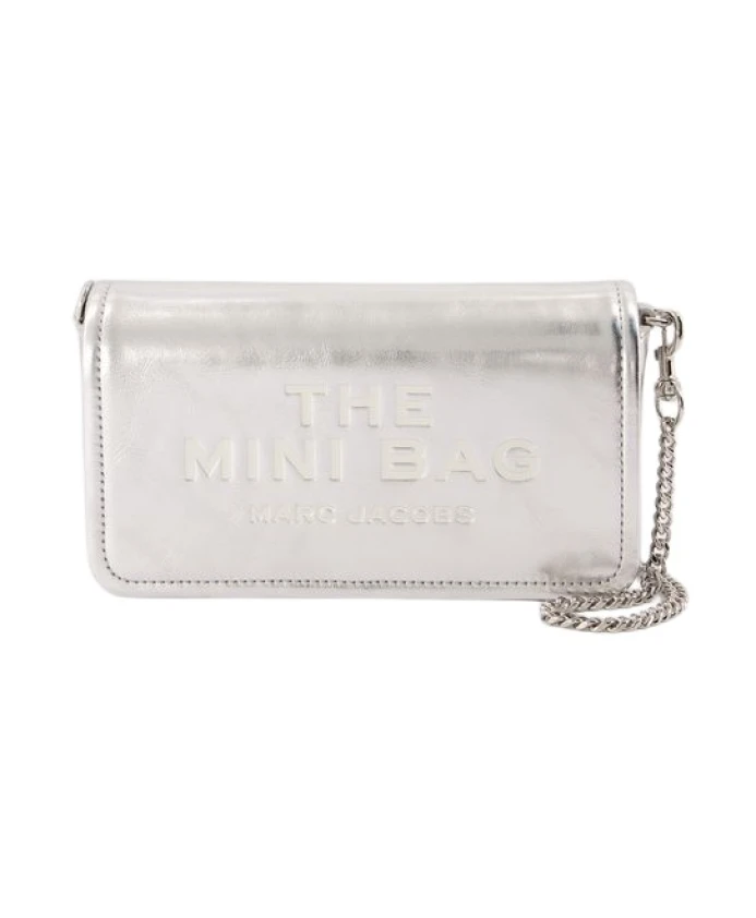 

Мини Сумка серебристого цвета из телячьей кожи с клапаном Marc Jacobs, серый