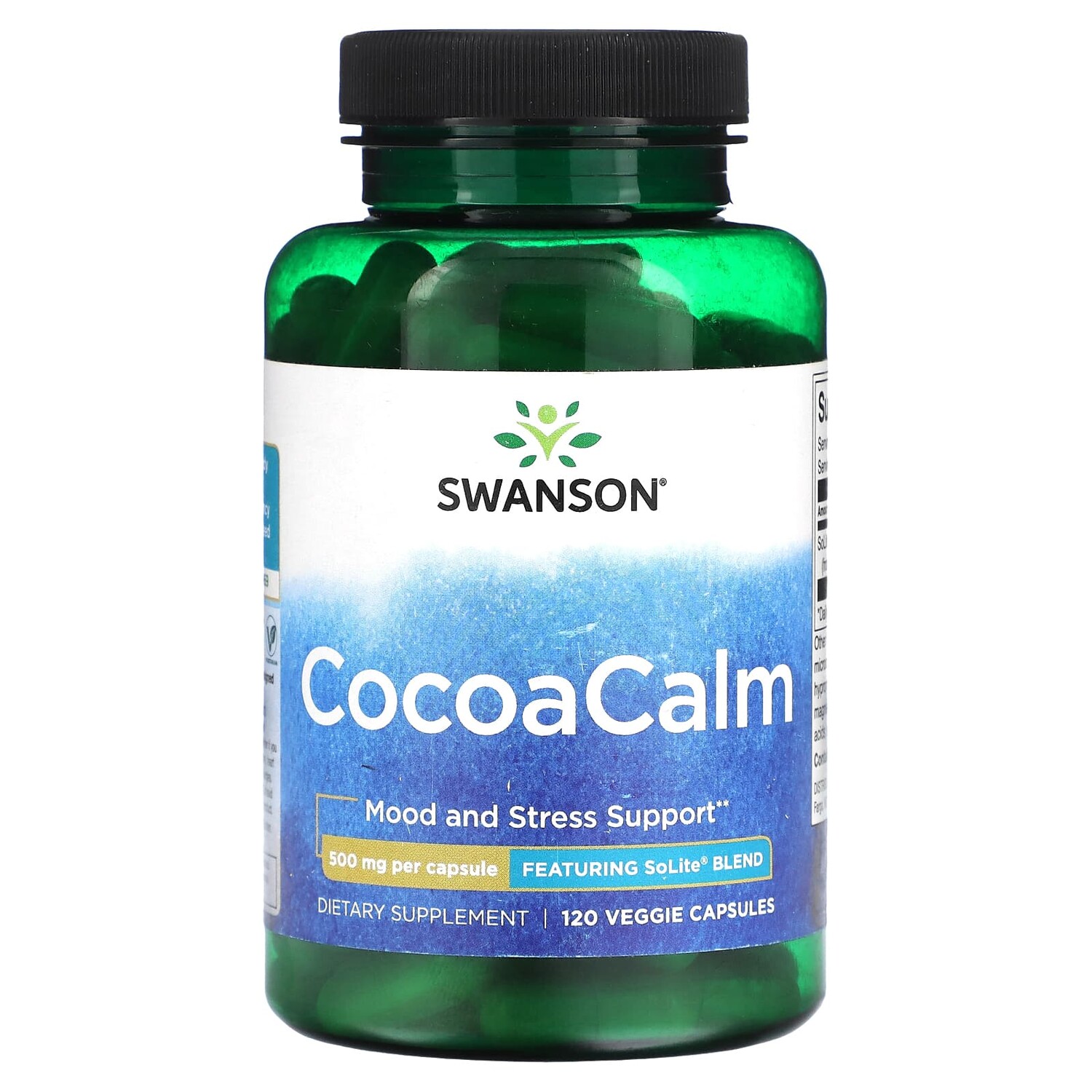 

CocoaCalm, 500 мг, 120 растительных капсул, Swanson