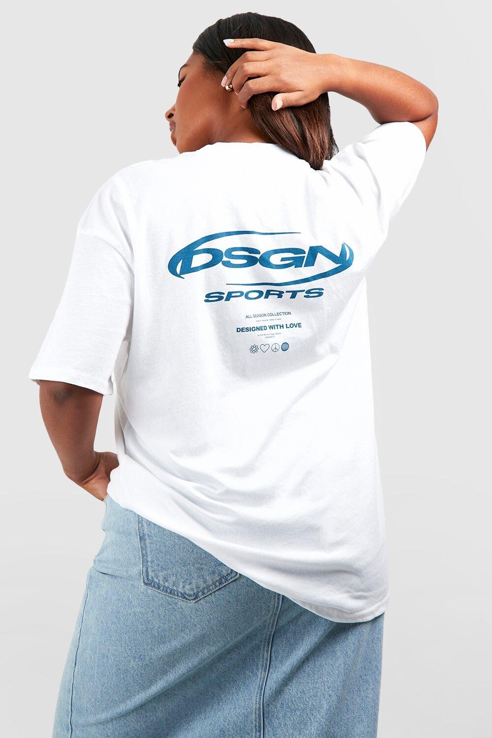 

Футболка оверсайз plus dsgn sport Boohoo, белый