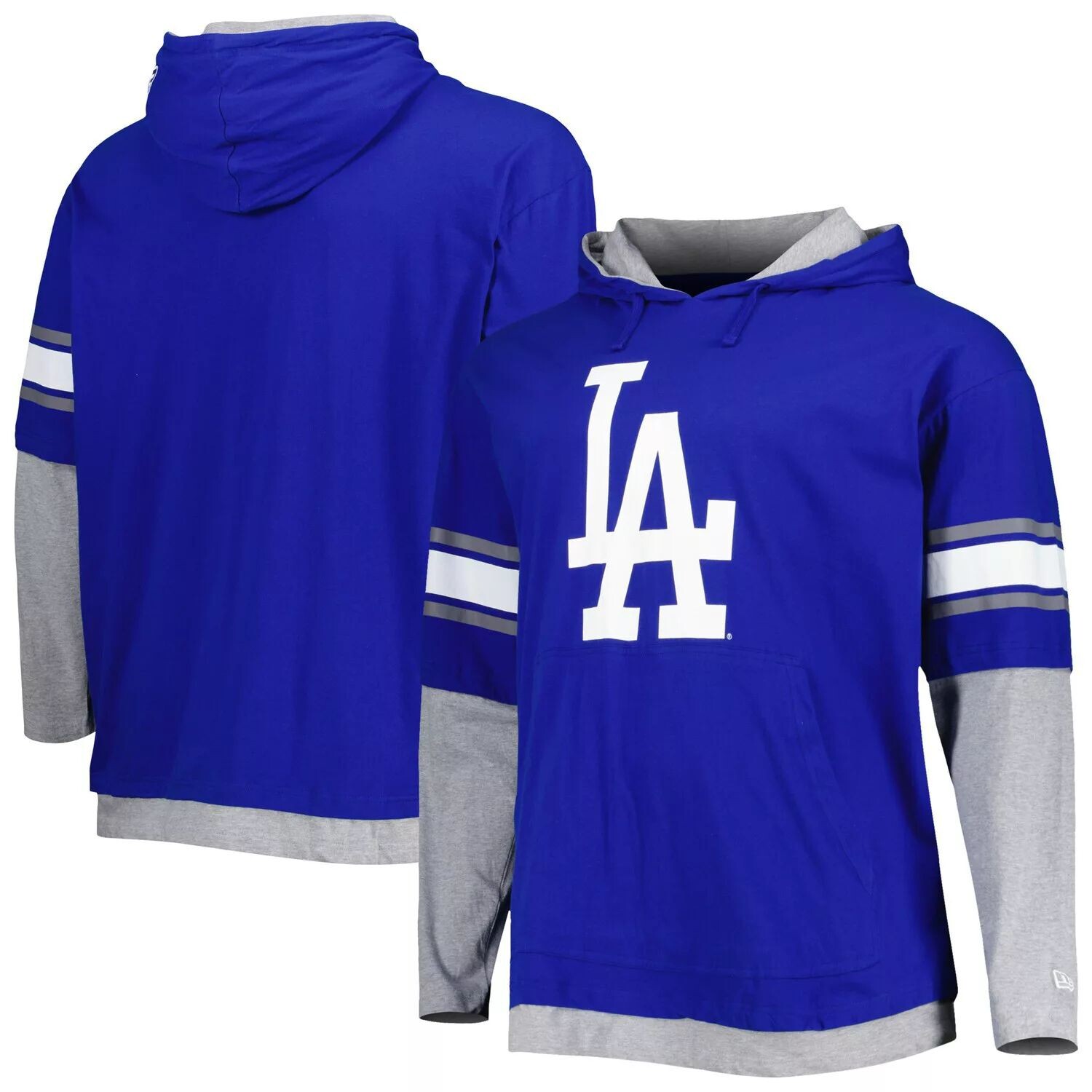 

Мужской пуловер с капюшоном Royal Los Angeles Dodgers Big & Tall Twofer New Era