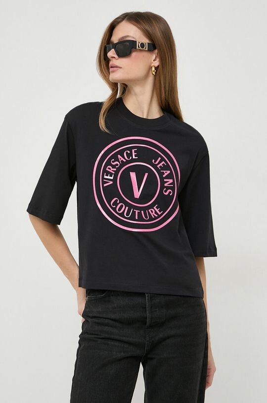 

Хлопковая футболка Versace Jeans Couture, черный