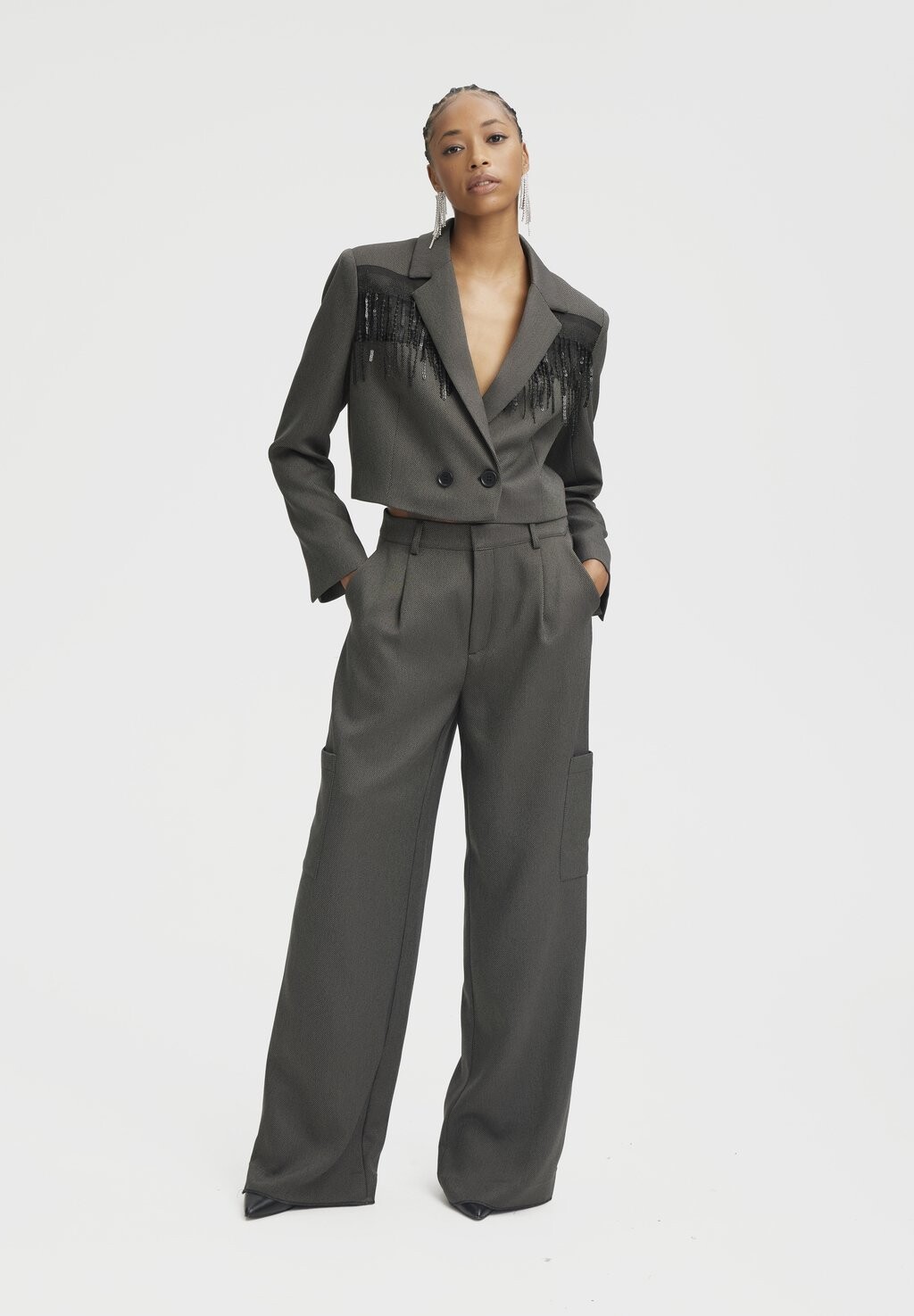 

Блейзер Gestuz YSELLAGZ, цвет woolen twill grey black