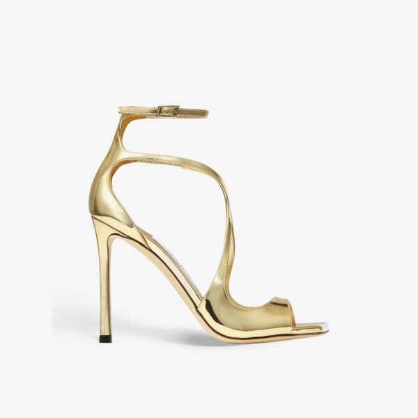 

Босоножки azia 110 на каблуке из жидкометаллической кожи Jimmy Choo, желтый