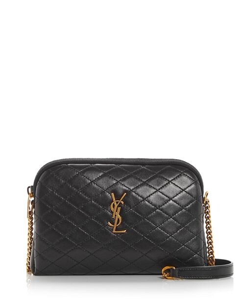 

Стеганая кожаная сумка через плечо Gaby Saint Laurent, цвет Black
