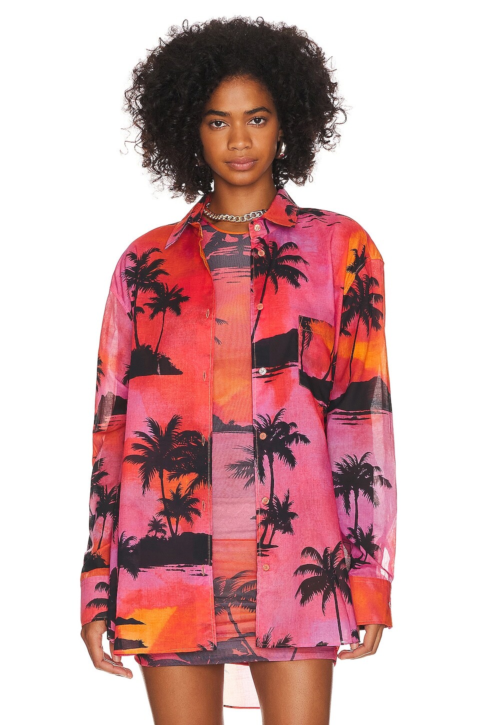 

Рубашка The Andamane Georgiana Oversize, цвет Hawaiian Sunset
