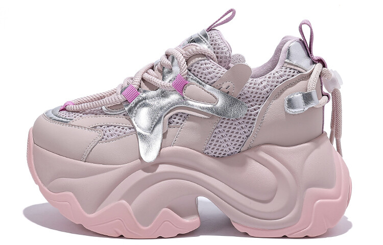 

Кроссовки женские толстые низкие Junjali, цвет Pink sheet